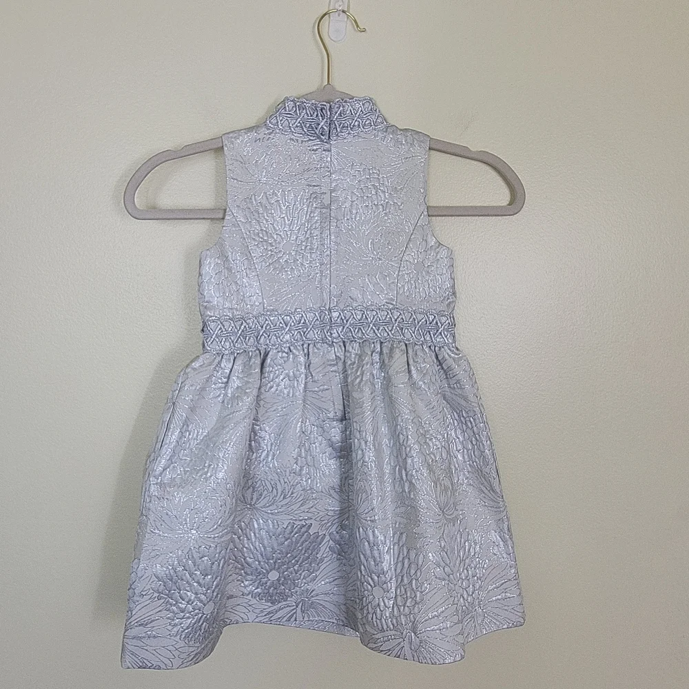 NWT Lilly Pulitzer Mini Franci Dress Seaside Gray Full Bloom Brocade Size 5 - Picture 7 of 7